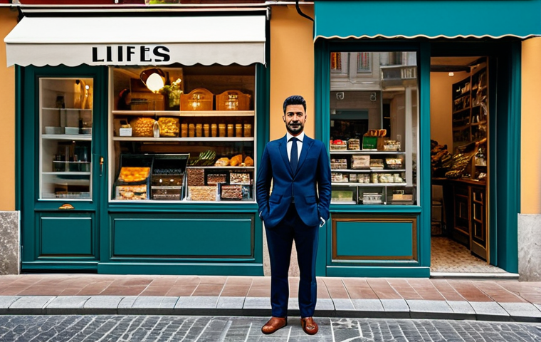 Adapting to Market Changes**
"A determined entrepreneur in professional dress, standing confidently in front of a small, modernized shop in a bustling Italian neighborhood, fully clothed, appropriate attire, safe for work, perfect anatomy, correct proportions, natural pose, showcasing resilience and adaptation, professional photography, high quality, modest storefront."
**